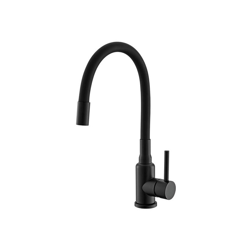 ALVEUS SETA23231 - Kuchyňský dřez CADIT 79x50 cm + dřezová baterie s flexibilním ramínkem MINTAS 34 cm granit/matná černá