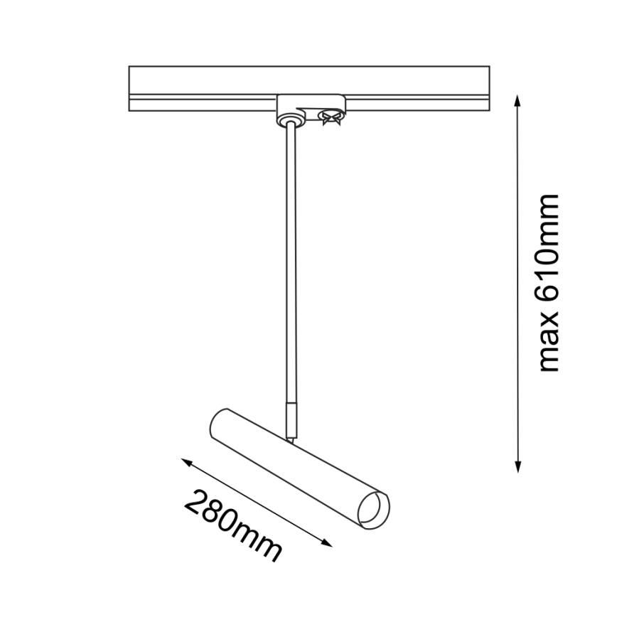 Amplex - Lustr na tyči do lištového systému 1xGU10-MR11/15W/230V černá/mosaz