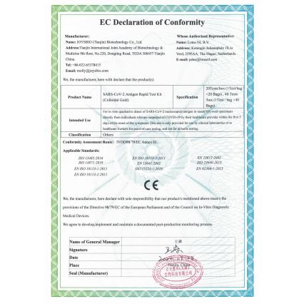 Antigenní rychlotest ze slin koronaviru COVID-19 SARS-CoV-2 - testovací kit