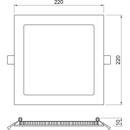 APLED - LED Koupelnové podhledové svítidlo SQUARE LED/18W/230V IP41 220x220 mm