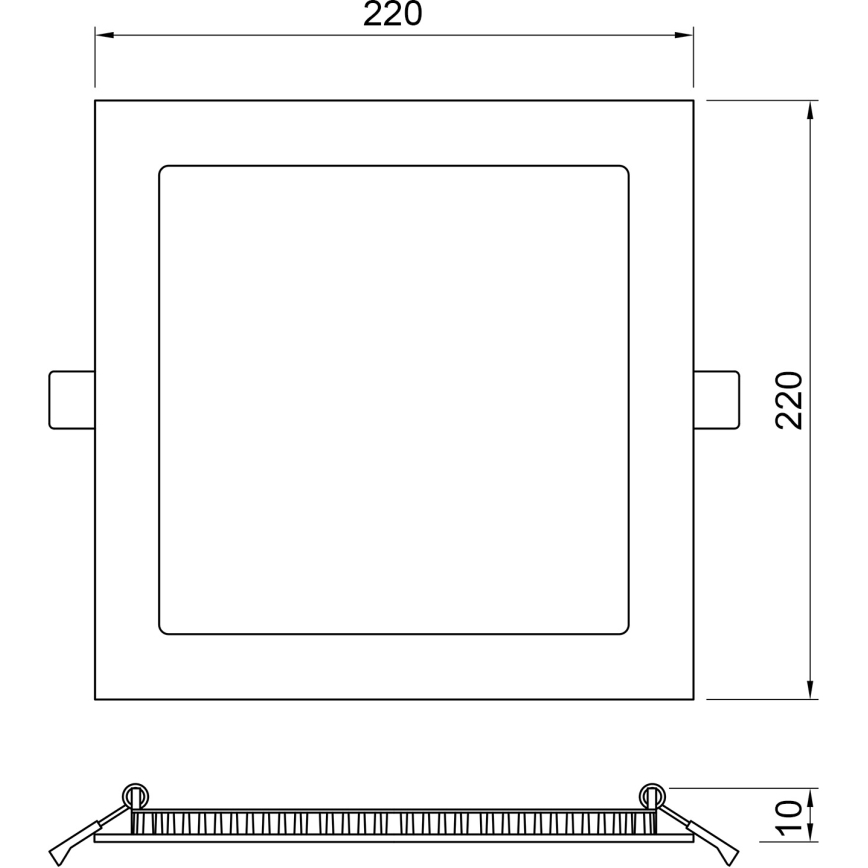 APLED - LED Koupelnové podhledové svítidlo SQUARE LED/18W/230V IP41 220x220 mm