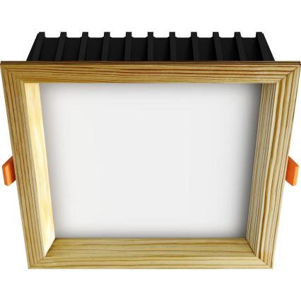 APLED - LED Podhledové svítidlo SQUARE WOODLINE LED/12W/230V 3000K 17x17 cm borovice masiv