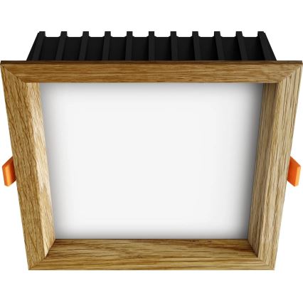 APLED - LED Podhledové svítidlo SQUARE WOODLINE LED/12W/230V 3000K 17x17 cm dub masiv