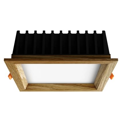 APLED - LED Podhledové svítidlo SQUARE WOODLINE LED/12W/230V 3000K 17x17 cm dub masiv