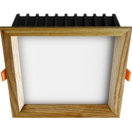 APLED - LED Podhledové svítidlo SQUARE WOODLINE LED/12W/230V 3000K 17x17 cm jasan masiv