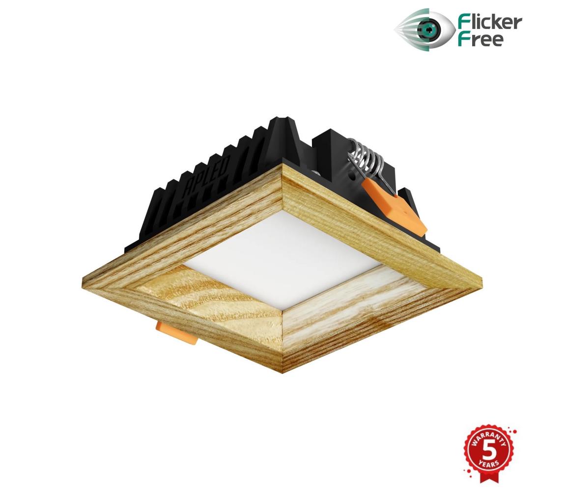 APLED APLED - LED Podhledové SQUARE WOODLINE LED/3W/230V 3000K 9x9 cm jasan masiv 