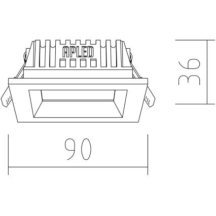 APLED - LED Podhledové svítidlo SQUARE WOODLINE LED/3W/230V 3000K 9x9 cm jasan masiv