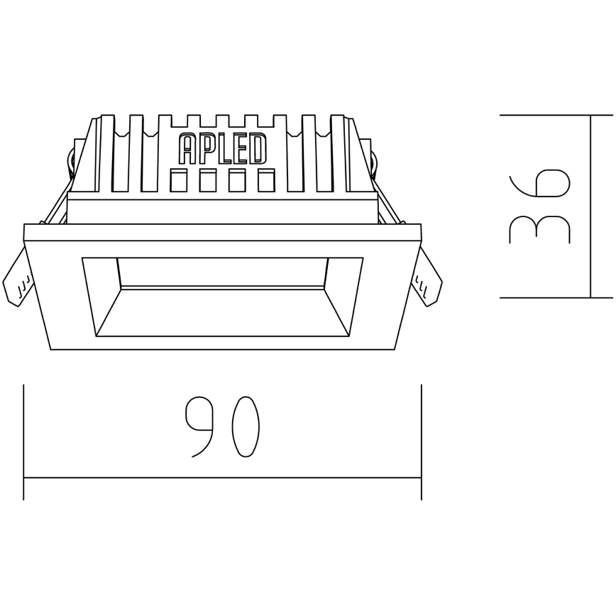 APLED - LED Podhledové svítidlo SQUARE WOODLINE LED/3W/230V 3000K 9x9 cm jasan masiv
