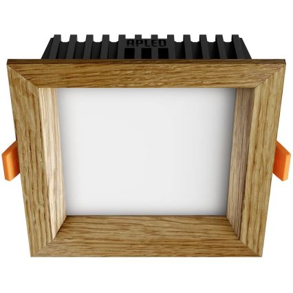 APLED - LED Podhledové svítidlo SQUARE WOODLINE LED/6W/230V 3000K 12x12 cm dub masiv