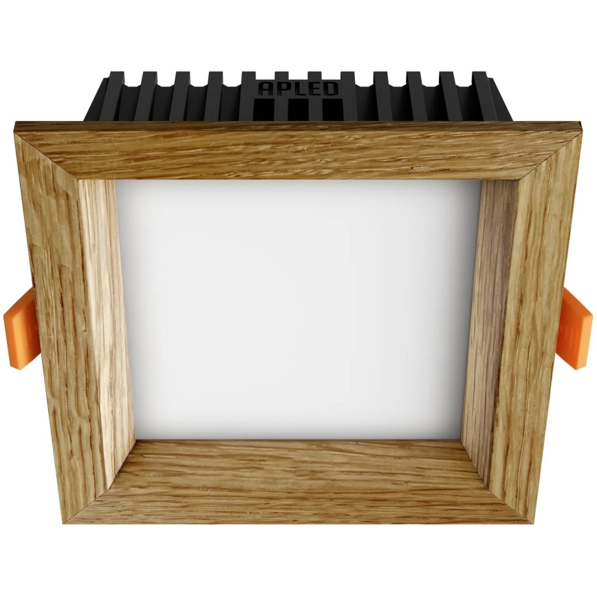 APLED - LED Podhledové svítidlo SQUARE WOODLINE LED/6W/230V 3000K 12x12 cm dub masiv