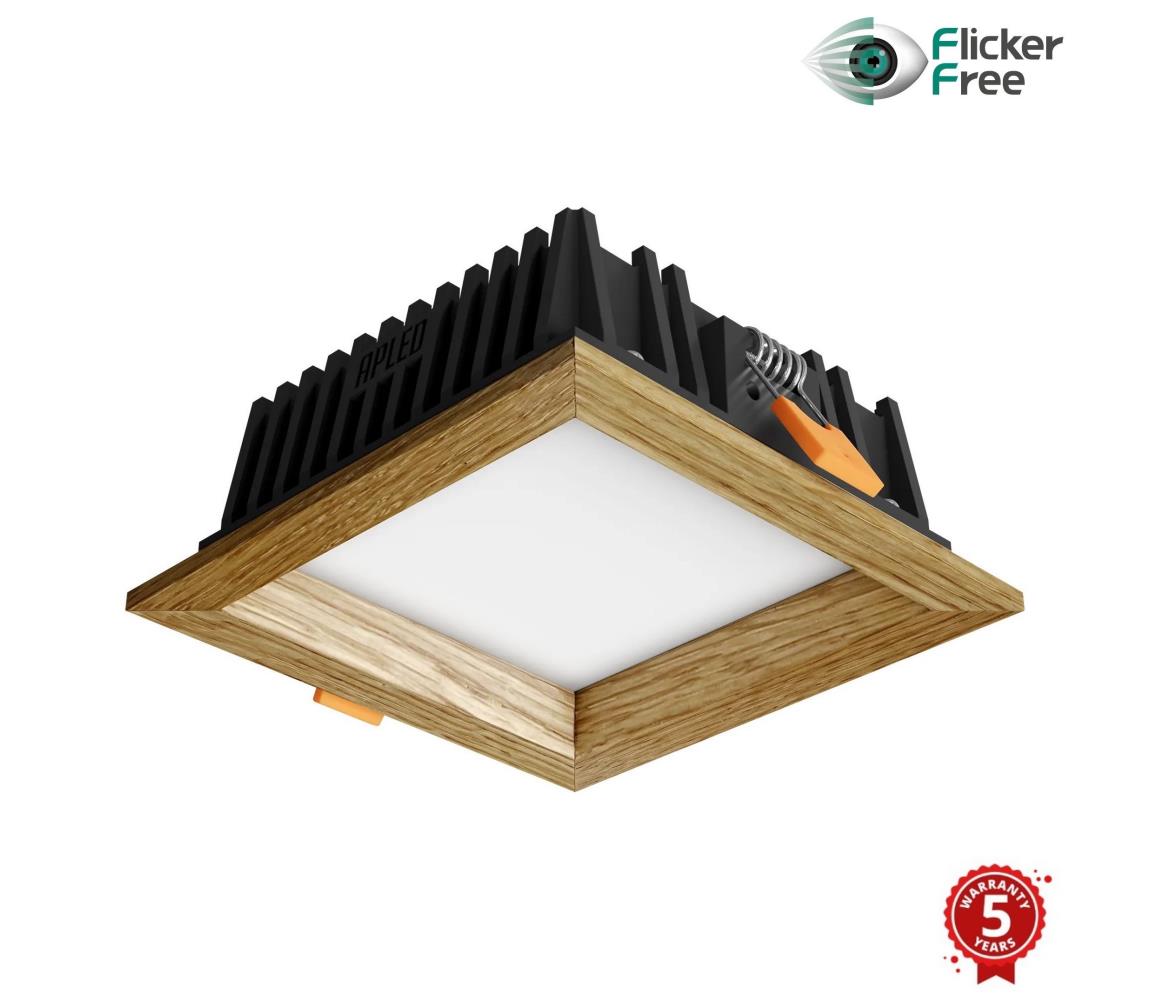 APLED APLED - LED Podhledové SQUARE WOODLINE LED/6W/230V 4000K 12x12 cm dub masiv 