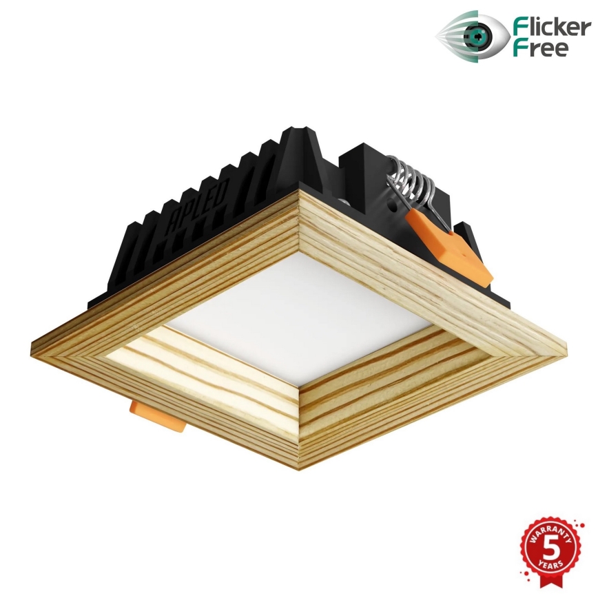 APLED - LED Podhledové svítidlo SQUARE WOODLINE LED/6W/230V 3000K 12x12 cm borovice masiv