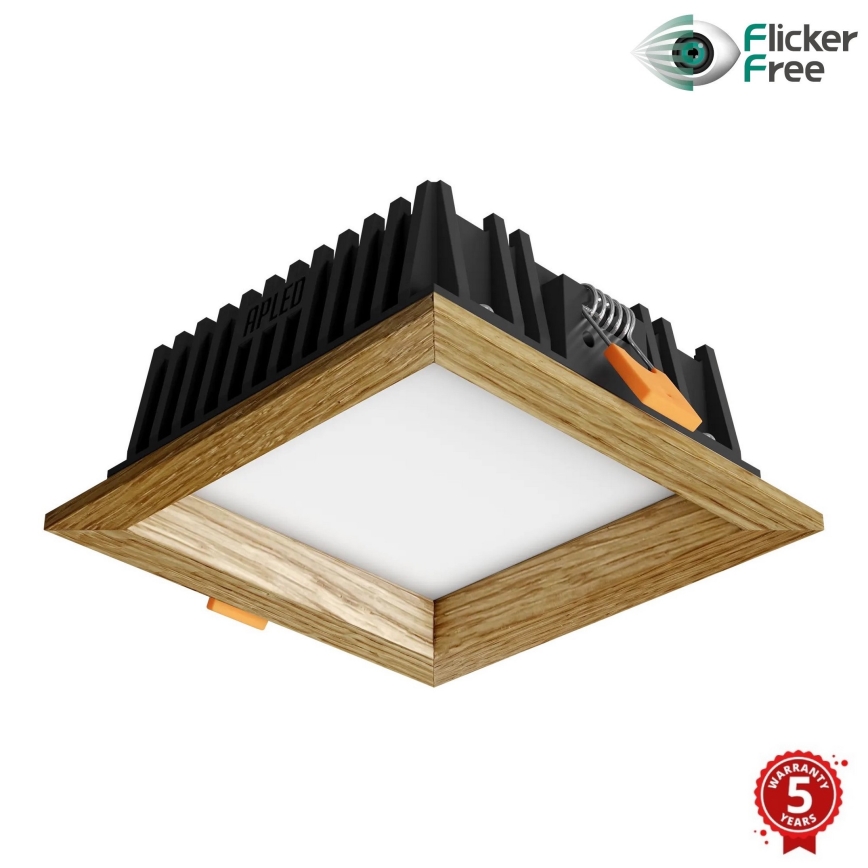 APLED - LED Podhledové svítidlo SQUARE WOODLINE LED/6W/230V 3000K 12x12 cm dub masiv