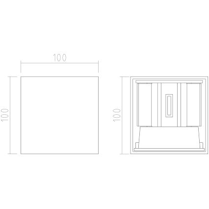 APLED - LED Venkovní nástěnné svítidlo CUBE 2xLED/3W/230V IP65