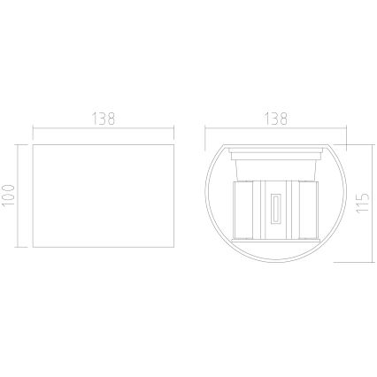 APLED - LED Venkovní nástěnné svítidlo OVAL 2xLED/3W/230V IP65