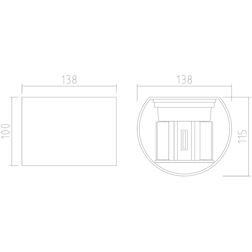 APLED - LED Venkovní nástěnné svítidlo OVAL 2xLED/3W/230V IP65