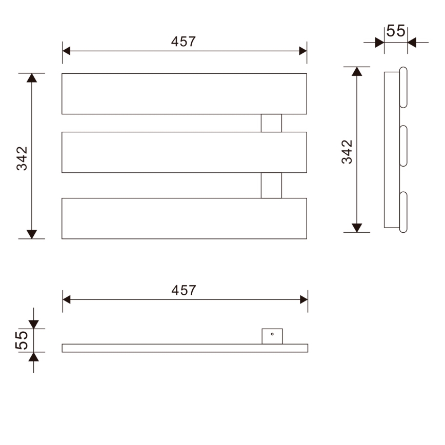 Aqualine - Elektrický sušák ručníků ELVIS 50W 46x34 cm bílá