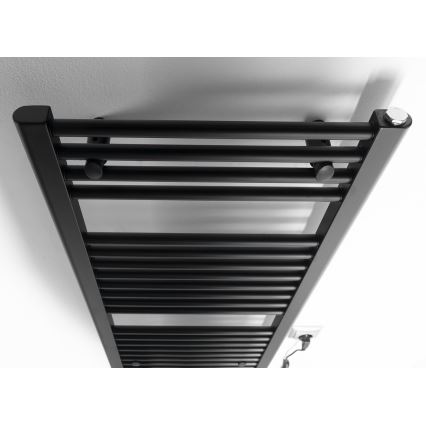 Aqualine - Koupelnový elektrický radiátor DIRECT-E 300W/230V 96 cm matná černá rovné