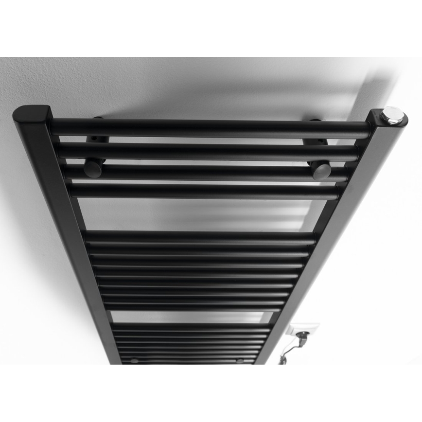 Aqualine - Koupelnový elektrický radiátor DIRECT-E 300W/230V 96 cm matná černá rovné