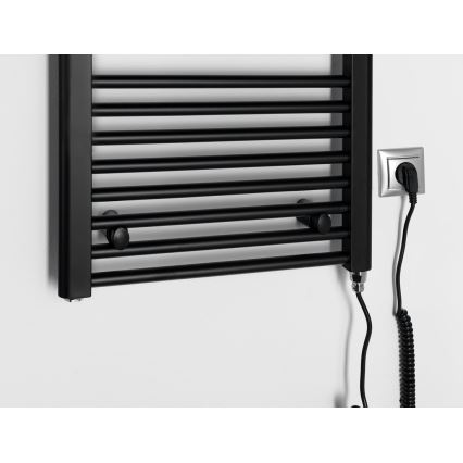 Aqualine - Koupelnový elektrický radiátor DIRECT-E 300W/230V 96 cm matná černá rovné