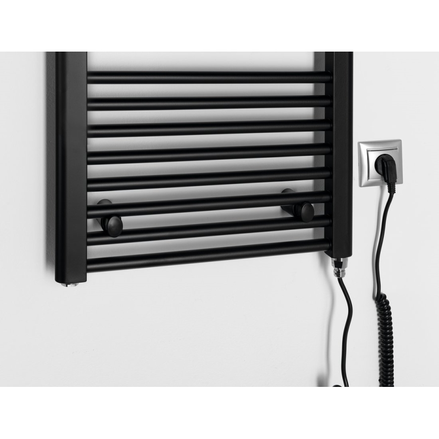 Aqualine - Koupelnový elektrický radiátor DIRECT-E 300W/230V 96 cm matná černá rovné