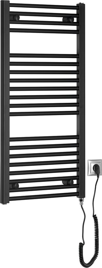 Aqualine - Koupelnový elektrický radiátor DIRECT-E 300W/230V 96 cm matná černá rovné