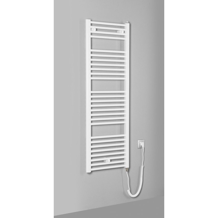 Aqualine - Koupelnový elektrický radiátor DIRECT-E 400W/230V 132 cm bílá hranatý