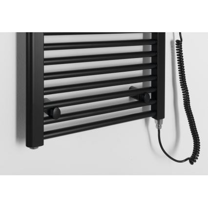 Aqualine - Koupelnový elektrický radiátor DIRECT-E 400W/230V 132 cm matná černá rovný