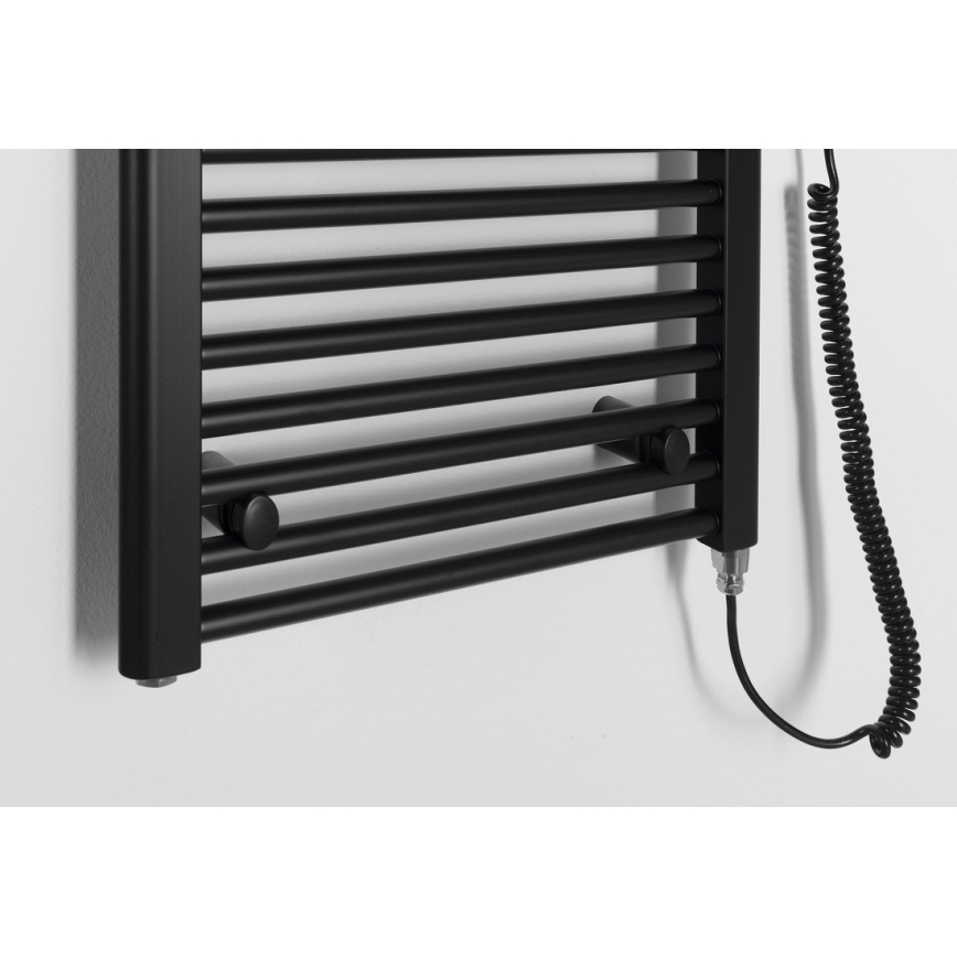 Aqualine - Koupelnový elektrický radiátor DIRECT-E 400W/230V 132 cm matná černá rovný