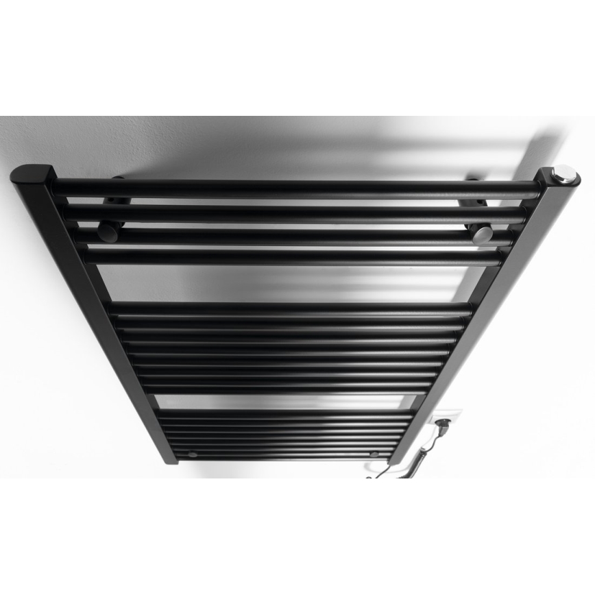 Aqualine - Koupelnový elektrický radiátor DIRECT-E 400W/230V 96 cm matná černá rovné
