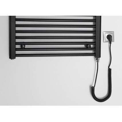 Aqualine - Koupelnový elektrický radiátor DIRECT-E 400W/230V 96 cm matná černá rovné