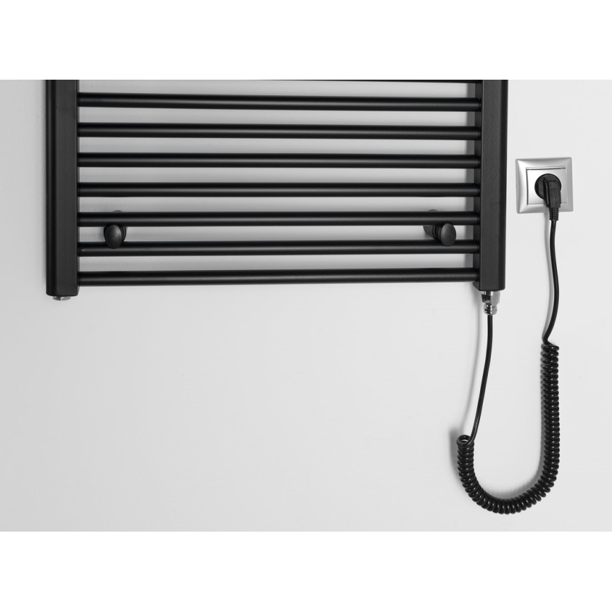Aqualine - Koupelnový elektrický radiátor DIRECT-E 400W/230V 96 cm matná černá rovné