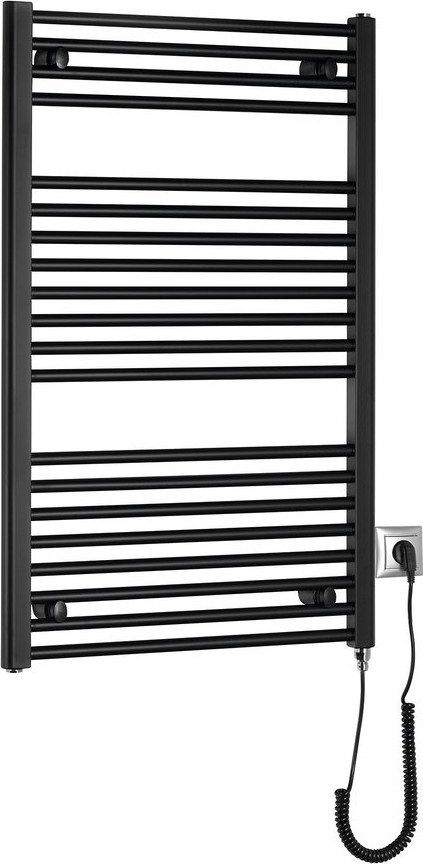Aqualine - Koupelnový elektrický radiátor DIRECT-E 400W/230V 96 cm matná černá rovné