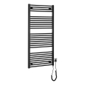 Aqualine - Koupelnový elektrický radiátor DIRECT-E 600W 132x60 cm matná černá