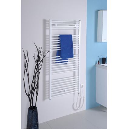Aqualine - Koupelnový elektrický radiátor DIRECT-E 600W/230V 132 cm bílá rovné