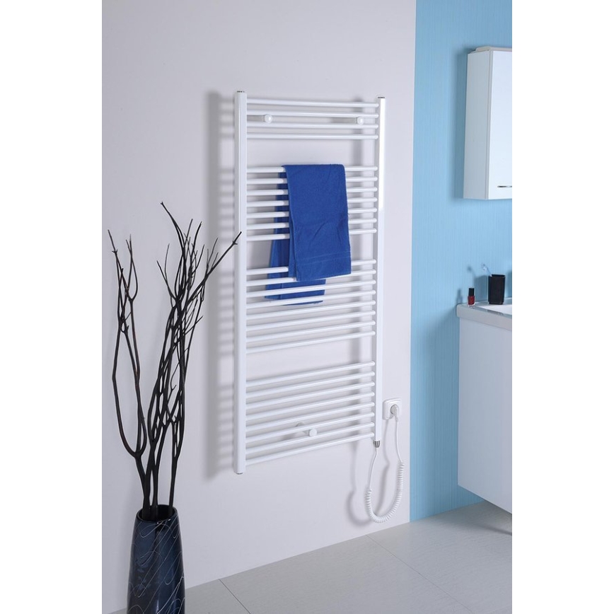 Aqualine - Koupelnový elektrický radiátor DIRECT-E 600W/230V 132 cm bílá rovné