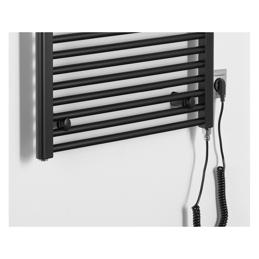 Aqualine - Koupelnový elektrický radiátor DIRECT-E 600W/230V 132 cm matná černá rovné