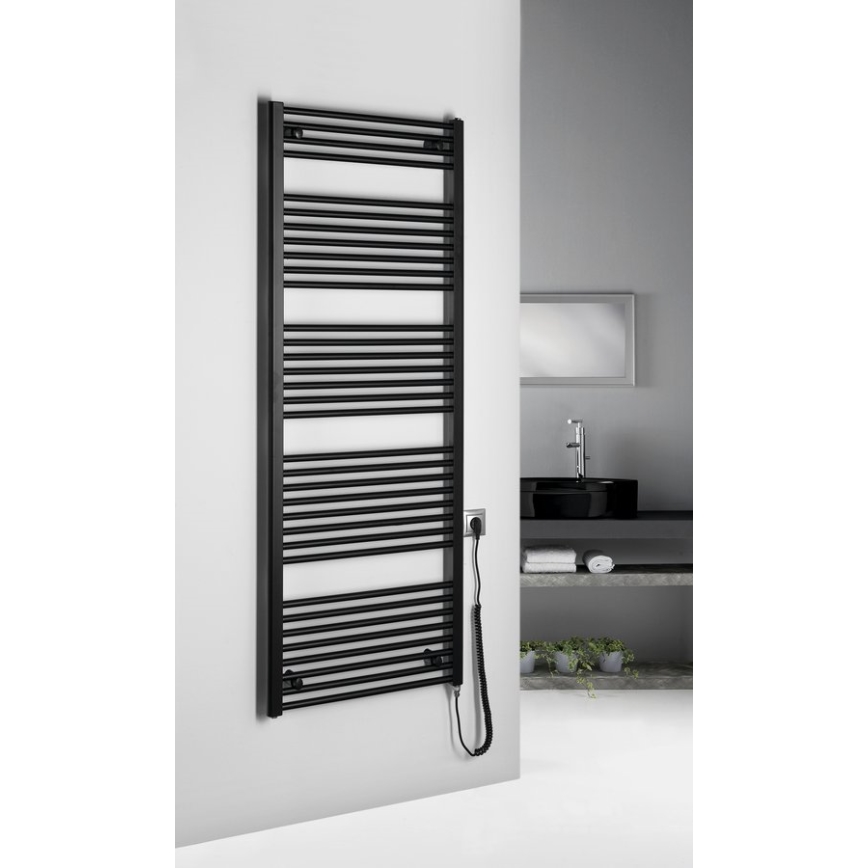 Aqualine - Koupelnový elektrický radiátor DIRECT-E 800W 168x60 cm matná černá