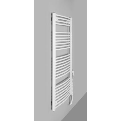 Aqualine - Koupelnový elektrický radiátor ORBIT-E 600W/230V 132 cm bílá oblý