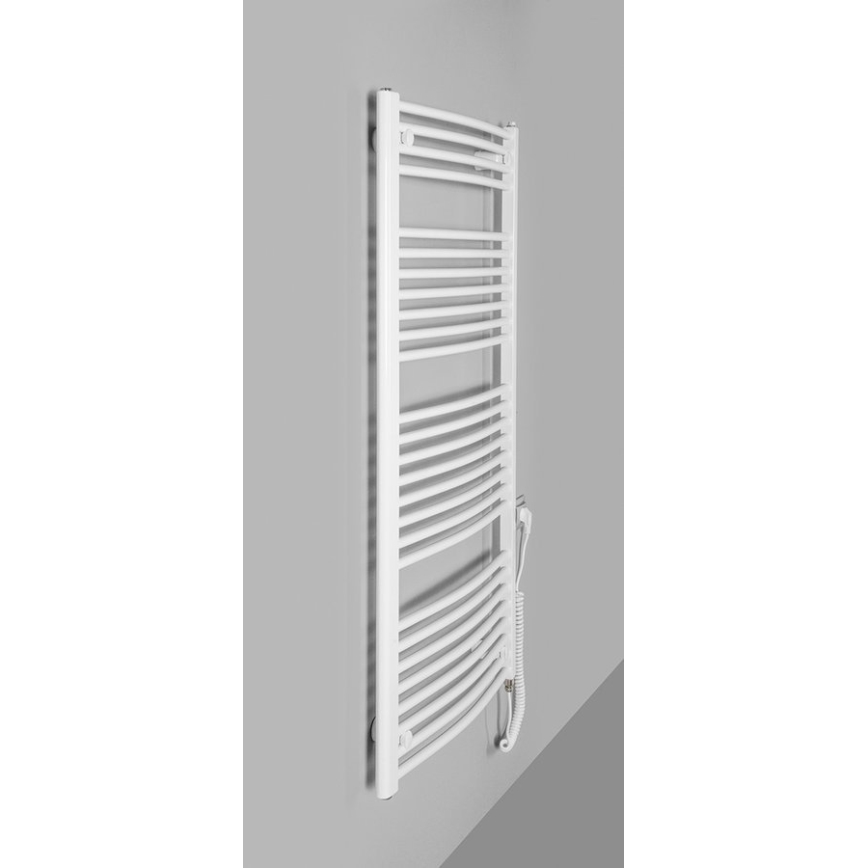 Aqualine - Koupelnový elektrický radiátor ORBIT-E 600W/230V 132 cm bílá oblý