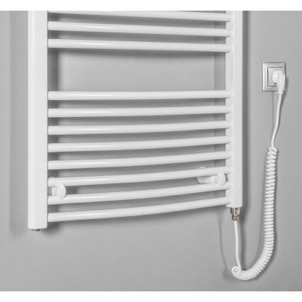 Aqualine - Koupelnový elektrický radiátor ORBIT-E 600W/230V 132 cm bílá oblý