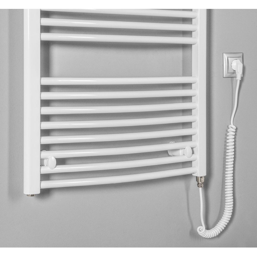 Aqualine - Koupelnový elektrický radiátor ORBIT-E 600W/230V 132 cm bílá oblý