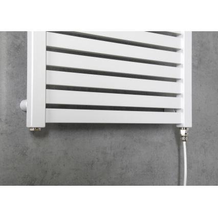 Aqualine - Koupelnový elektrický radiátor TONDI-E 300W/230V 97 cm bílá hranatý