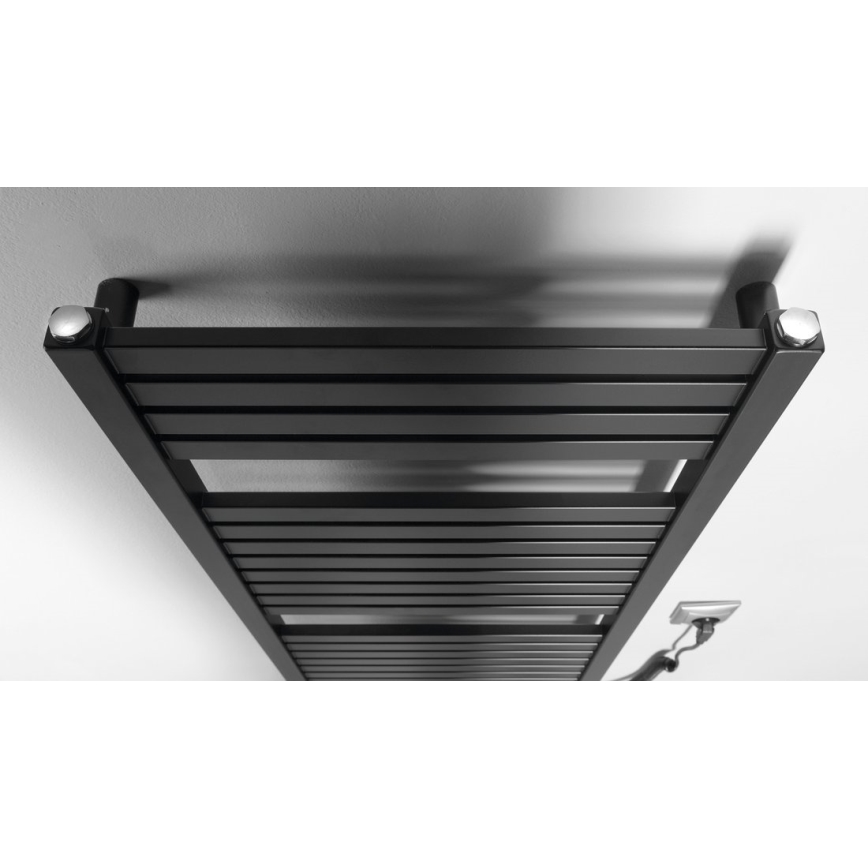 Aqualine - Koupelnový elektrický radiátor TONDI-E 300W/230V 97 cm matná černá hranatý