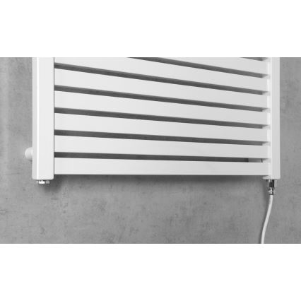 Aqualine - Koupelnový elektrický radiátor TONDI-E 400W/230V 97 cm bílá hranatý