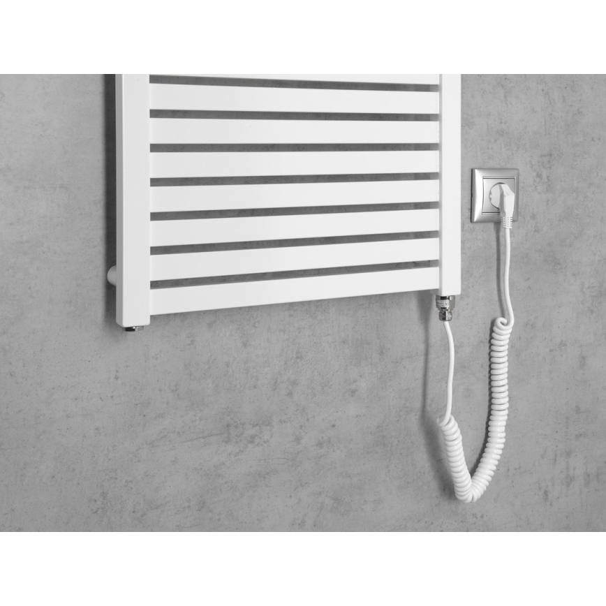 Aqualine - Koupelnový elektrický radiátor TONDI-E 500W/230V 133 cm bílá hranatý