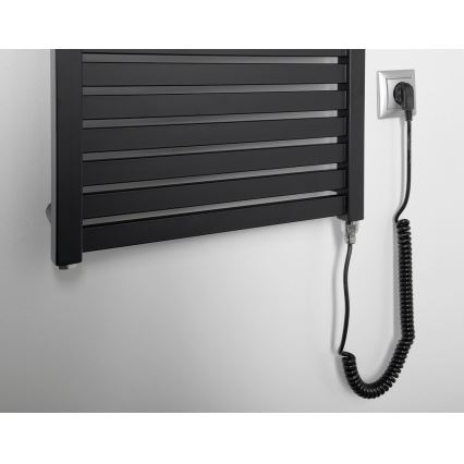 Aqualine - Koupelnový elektrický radiátor TONDI-E 500W/230V 133 cm matná černá rovný