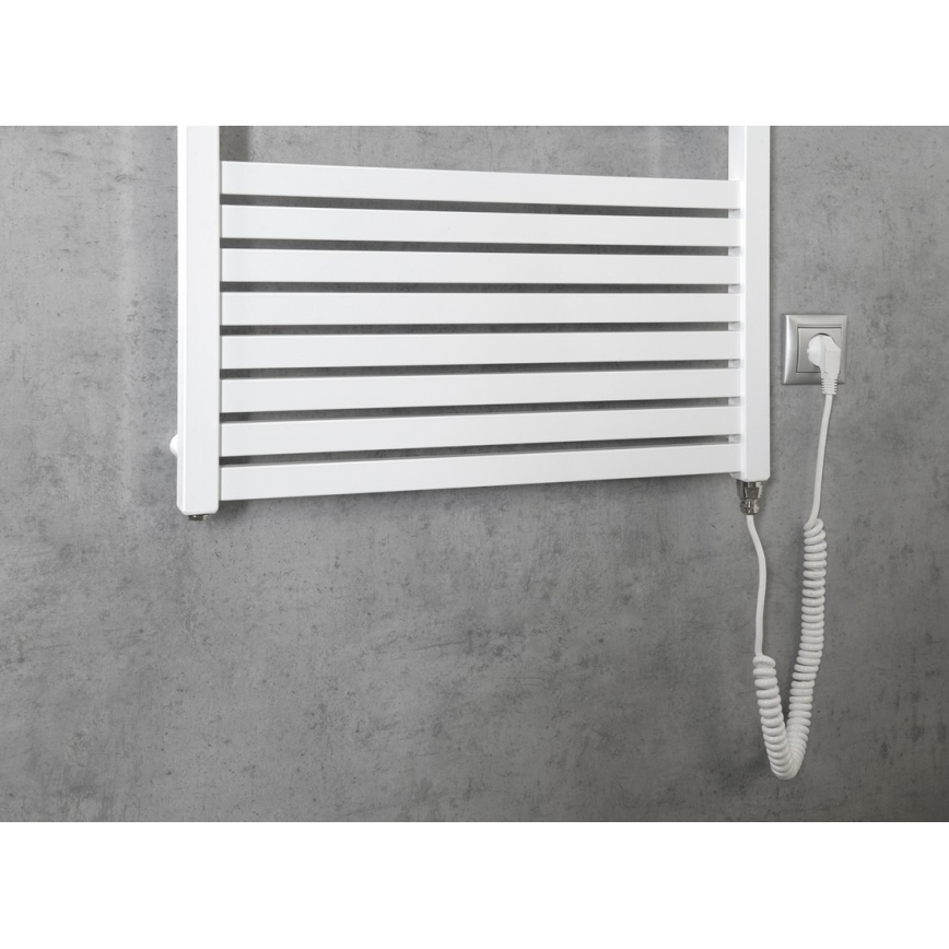 Aqualine - Koupelnový elektrický radiátor TONDI-E 600W/230V 133 cm bílá rovný