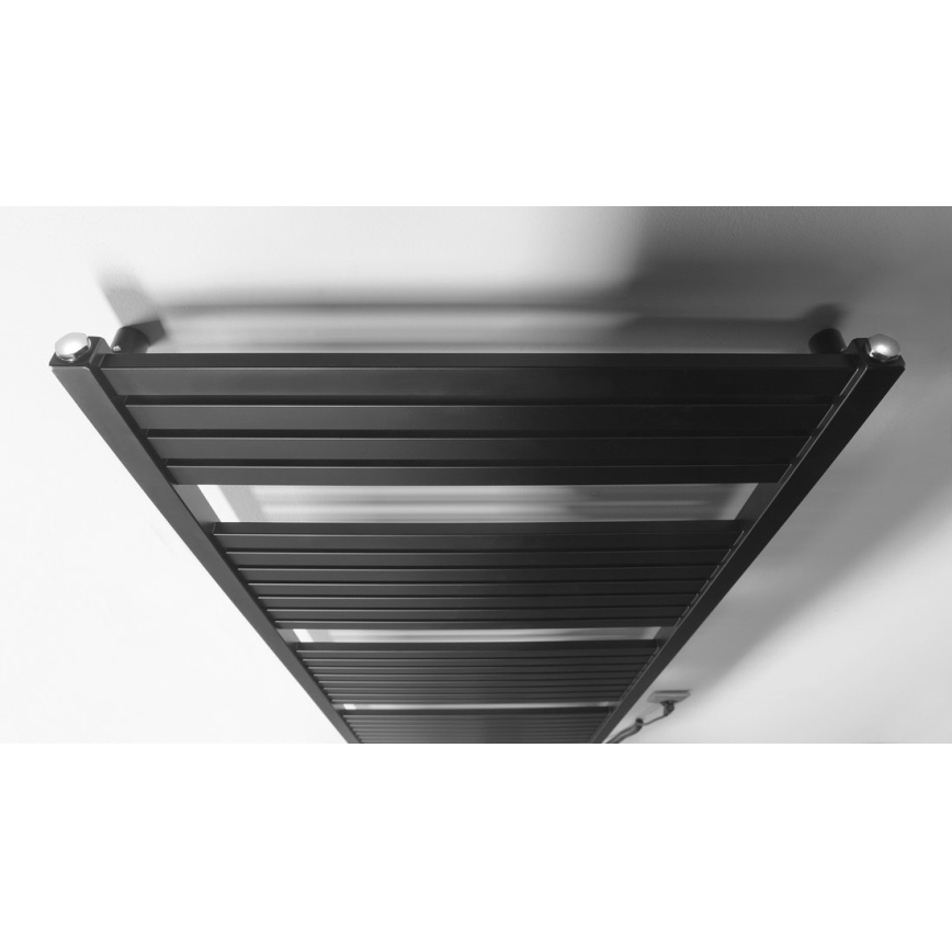 Aqualine - Koupelnový elektrický radiátor TONDI-E 600W/230V 169 cm matná černá rovný