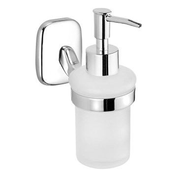 Aqualine - Nástěnný dávkovač mýdla RUMBA 160 ml mléčné sklo/lesklý chrom